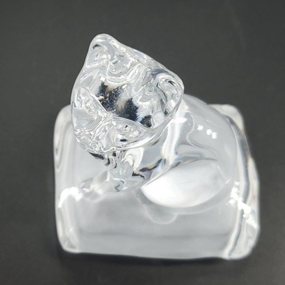 VTG Clear Glass Cat Frosted Base Paperweight Fig. - Picture 5 of 7